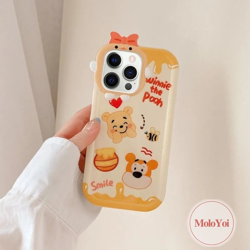 Soft Case Motif Kartun Winnie the Pooh 3D Untuk iPhone 11 13 12 14 Pro MAX 7 8 6 6S 14 Plus XR X XS MAX SE 7plus