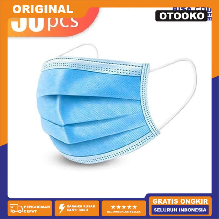 Masker 3 Ply 3Ply isi 50 disposable Surgical mask Masker Bedah Earloop