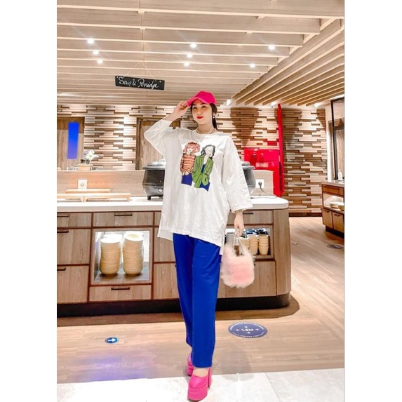 OneSet tunik//set tunik kaos//stelan kekinian kaos