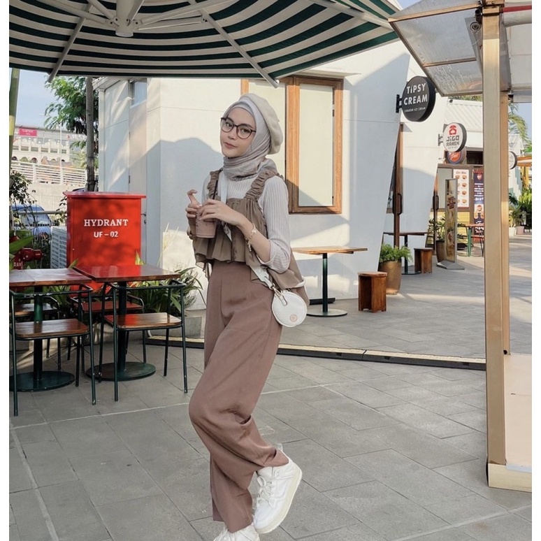 Cozie Pants | Highwaist Cullote Pants - Rib Knit Pants - Celana Kulot Wanita - Petite Friendly - Celana Anti Kusut 338 Celana Wanita