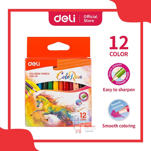 

Pensil warna pendek Deli isi 12