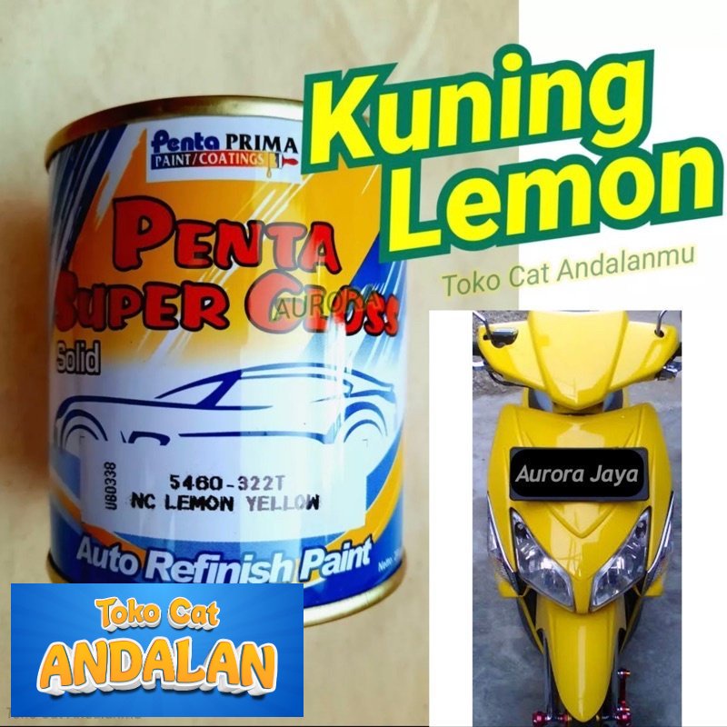 

Toko Cat Andalan - Cat Penta Super Gloss NC Lemon Yellow 200ml Kuning Mengkilap / Kilap Motor Mobil Sepeda Duco Duko Diko Semprot | Toko Cat Andalan Mobil dan Motol
