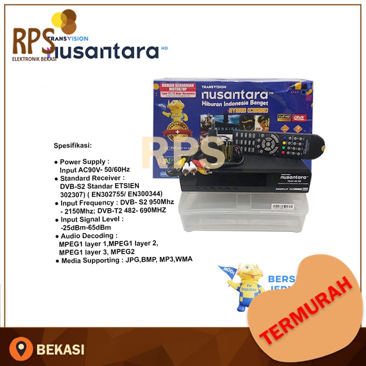 Best Quality Nusantara Combo Set Top Box DVB-T2 Receiver Transvision RPS
