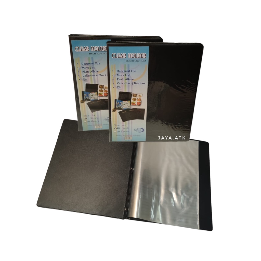 MAP CLEAR HOLDER DOKUMEN A4 40 LBR HITAM KULIT MAP IJAZAH DOKUMEN KEEPER FOLDER