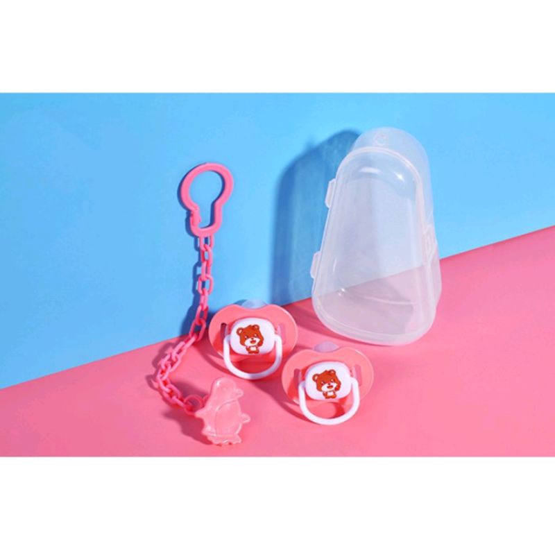 Empeng Baby dan Pengait empeng / baby pacifier dan gantungannya serta box penyimpannya