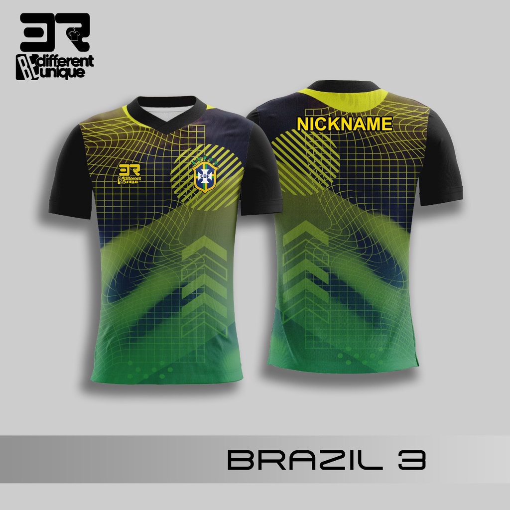 KAOS JERSEY SEPAK BOLA DUNIA - BRAZIL 3 / JERSEY BOLA / JERSEY SEPAK BOLA / KAOS BOLA  / JERSEY ANAK