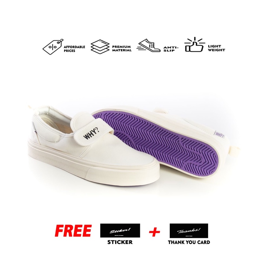 Sepatu Why Footwear - Slip On Ganciet Full White