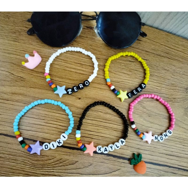 KPop bracelet Custome nama / Gelang KPop / Gelang BTS / Gelang Mutiara/ Gelang Korea/  Gelang anak/ 