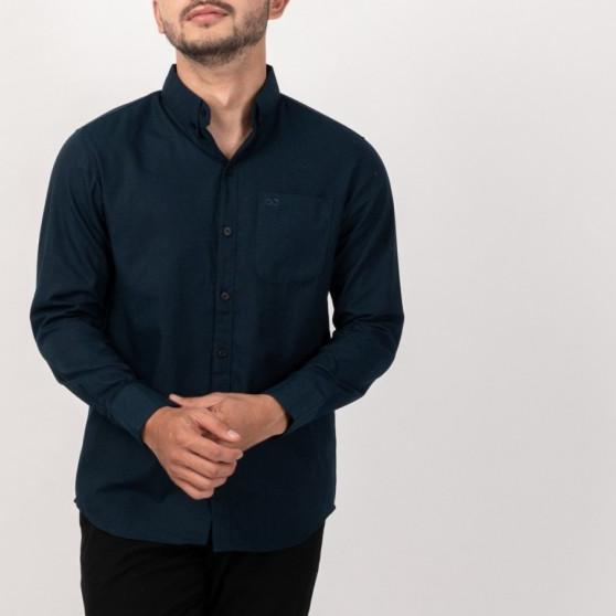 BROODIS Kemeja Polos Basic Slimfit Broodis Navy Long - L