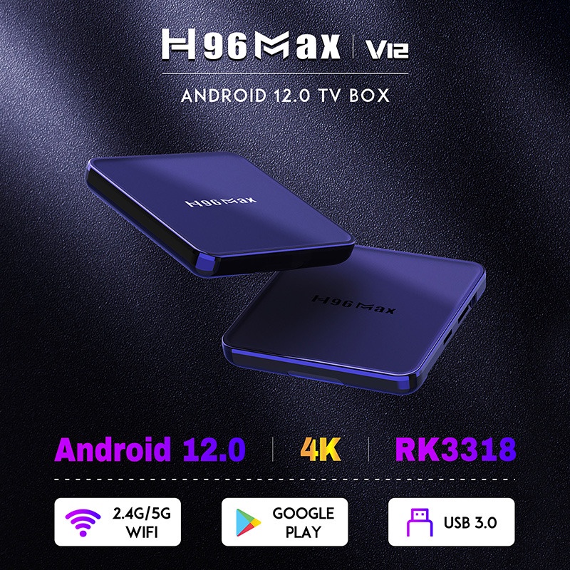 H96 MAX V12 RAM 4GB+32GB Tv Box Android 12 Bluetooth Wifi 4K Dual Wifi