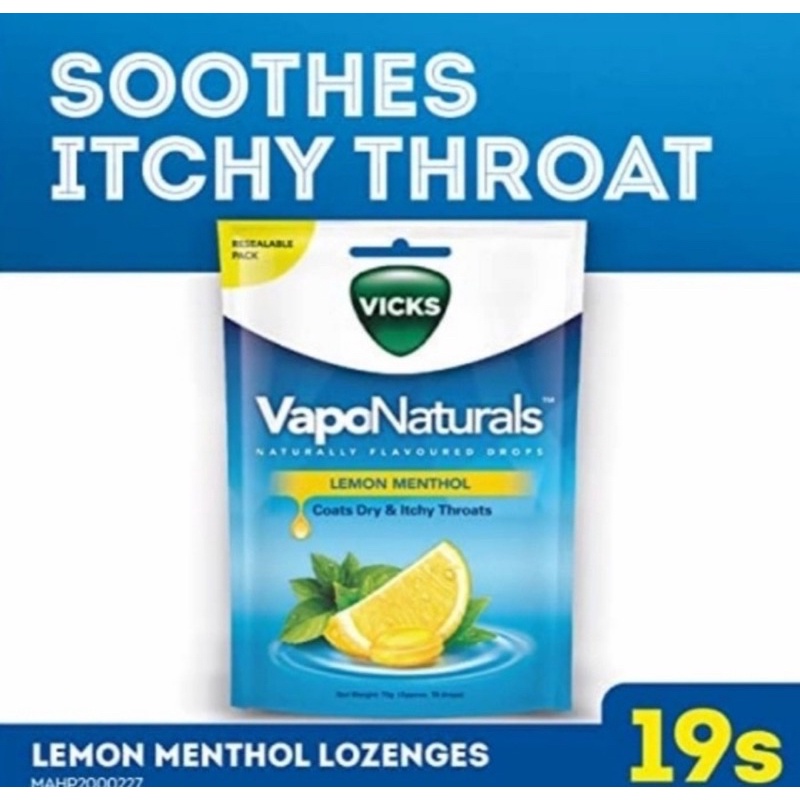 

VICKS LEMON MENTHOL 19 LOZENGES