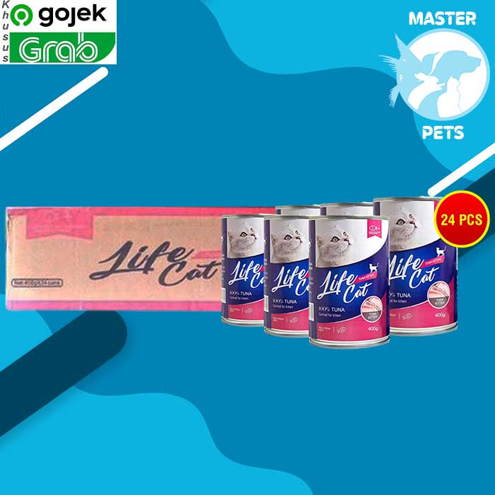 Gosend Makanan Kucing Wet Food Kaleng Life Cat Grosir Dus 24 PCS 400GR