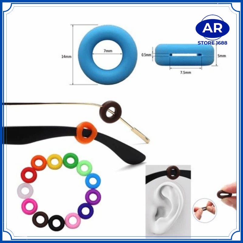 EARHOOK PENGAIT KACAMATA SILICON BULAT 1PASANG (2PCS) / KARET ANTI SLIP KACAMATA PENAHAN TELINGA-[AR STORE1688]