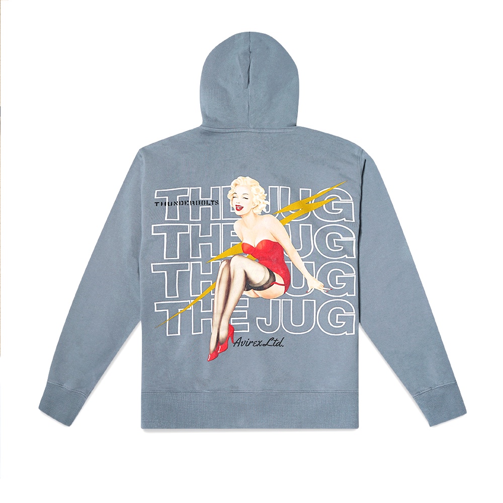 Avirex Pin Up Girl Pullover Hoodie Teal