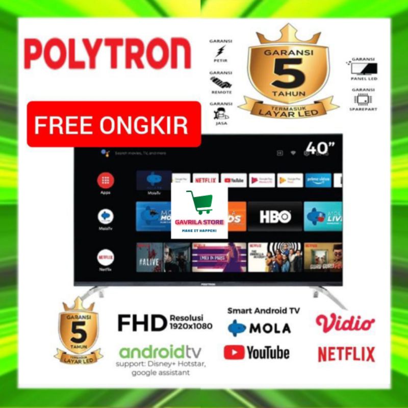 TV DIGITAL LED ANDROID POLYTRON 43 INCH 43BAG9953 BISA YOUTUBE