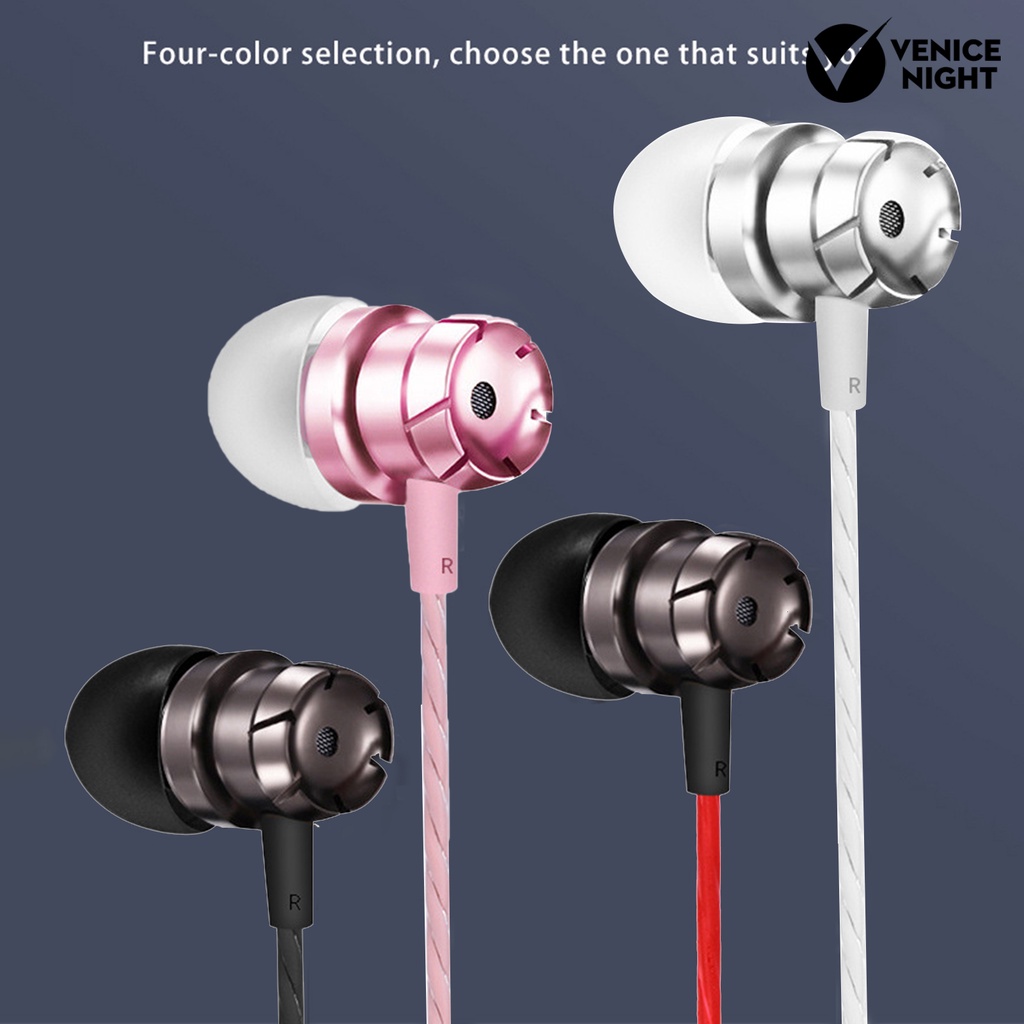 (VNEP) (Berkabel) Earphone Anti-winding Fleksibel TPE Line Control Headphone Earbud untuk Menelepon