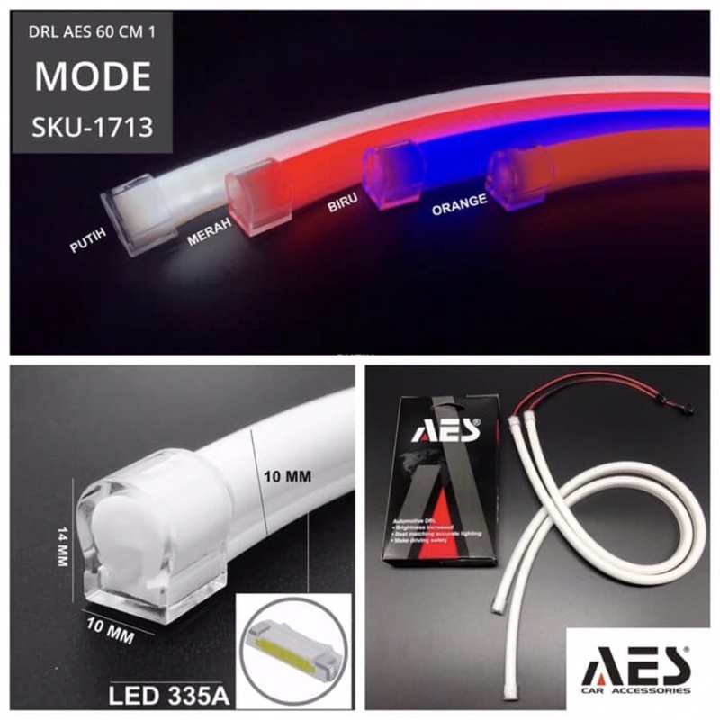 LAMPU LED DRL AES 60 CM 1 MODE GRADE A PREMIUM | LAMPU ALIS | DRL LED AES UNIVERSAL MOTOR DAN MOBIL