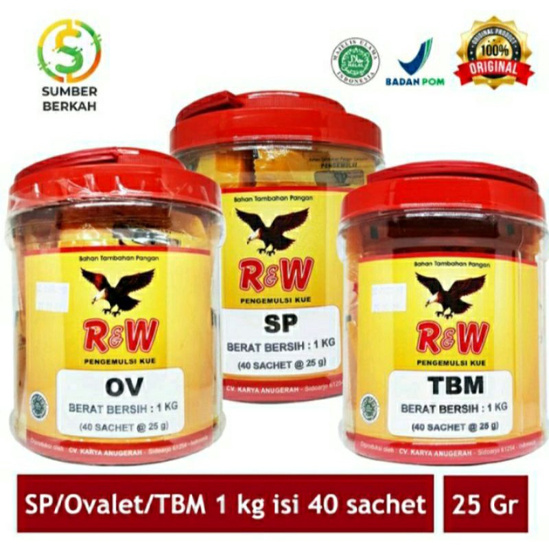 

SP Ovalet TBM Rajawali R&W RW 1 Kg Toples 25 gr isi 40 sachet - SP