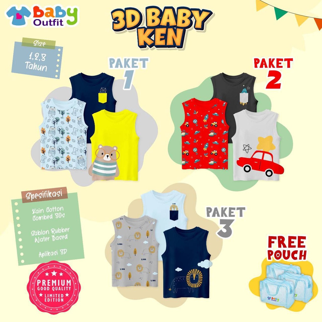 3D Baby Ken 3in1 Baby Outfit