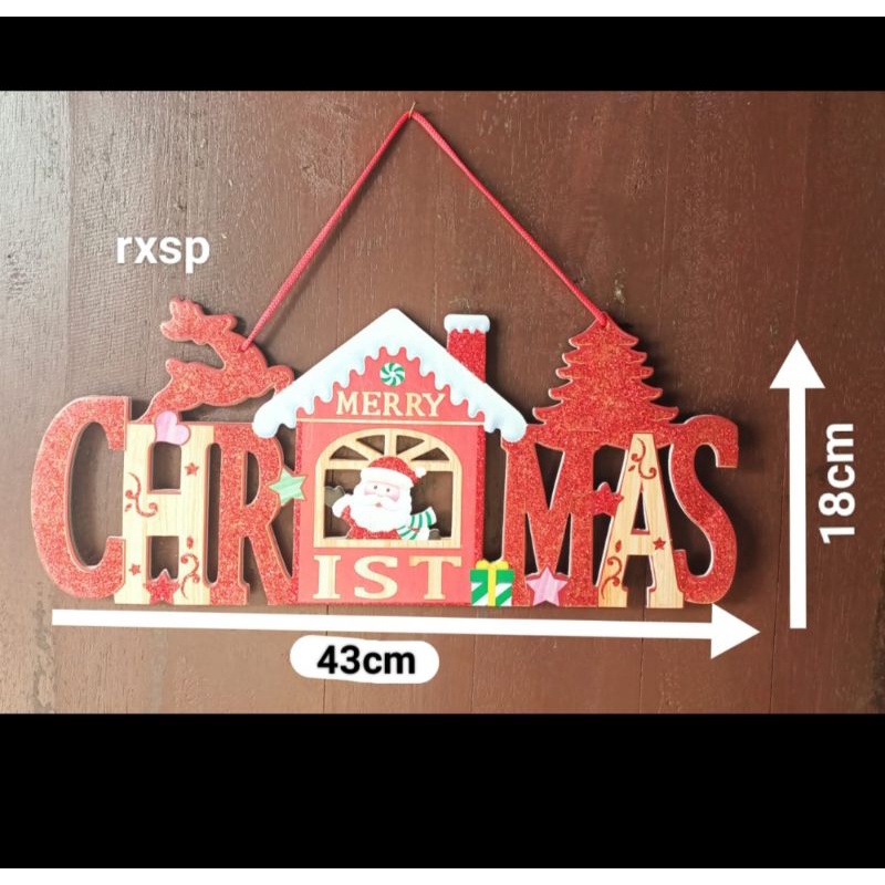 Asesoris pohon natal, gantungan pintu (43cm x13cm) Medan