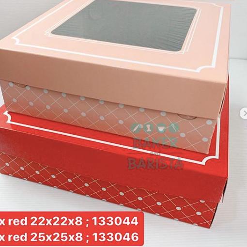 

Dus Kue murah cantik Red/Pink - box kemasan kue - cake box 22cm / 25cm - MERAH PER10PCS, 25CM