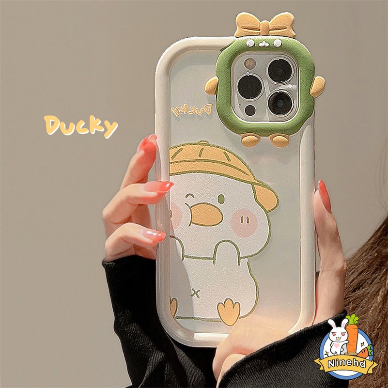 Soft Case Silikon Motif Kartun Bebek Monster Kecil Untuk iPhone 14 13 12 11 Pro Max X Xr Xs Max 7 8 6s Plus