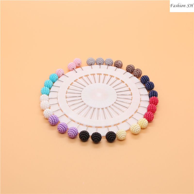 30pcsset Bros pin Bentuk Bola Aksen Berlian Imitasi Untuk Hijab Wanita Muslim M30125