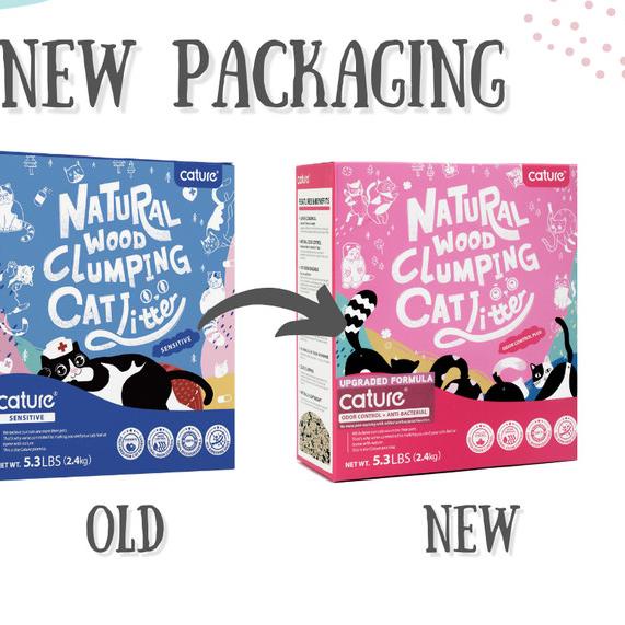 Cature - Natural Wood Clumping Cat Litter (Antibacterial Pellets)