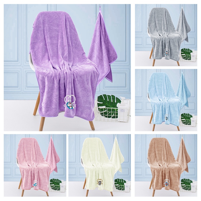 Handuk Karakter Bordir Lembut dan Tebal Dengan 2 Ukuran Super Tebal / 2 Pcs Handuk Karakter Bordir Bayi Besar Microfiber (HSETB-B)