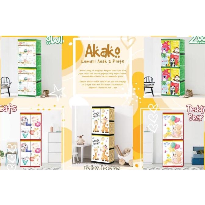 

JTR - LEMARI PLASTIK SUSUN 4 KUNCI BABY MINI AKAKO KUNCI ANIMAL stock ready