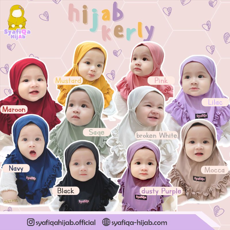 Jilbab Kerly By Syafiqa Bergo Anak 0-9 Tahun