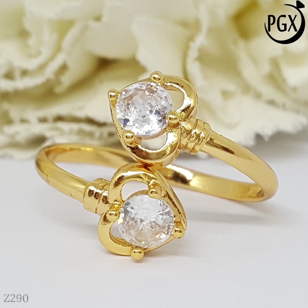 PGX Cincin Xuping Wanita Perhiasan Lapis Emas Aksesoris Fashion Premium - Z290