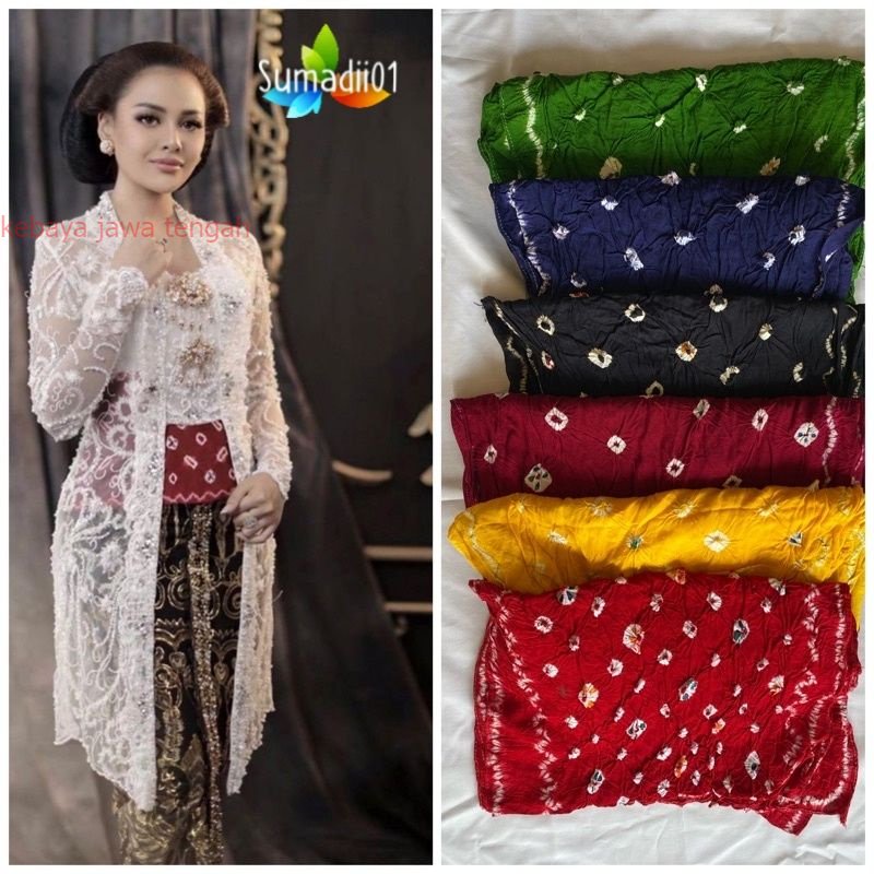 Angkin Slendang /Angkin Lembaran /Angkin Asli Jumputan Bisa untuk Slendang /Angkin/Sampur Kebaya Blu