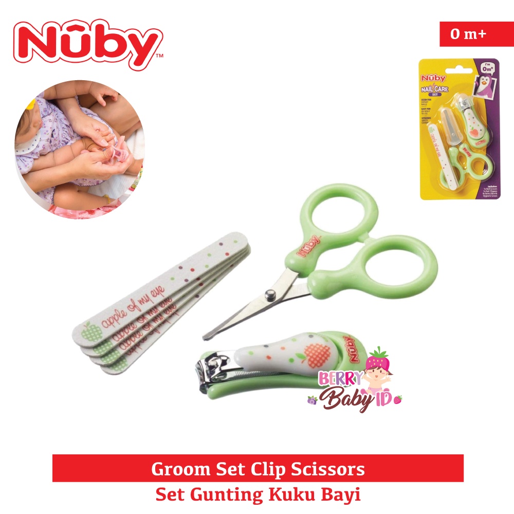 Nuby Nail Care Set Groom Clip Scissors - Paket Gunting Kuku Bayi Anak Berry Mart