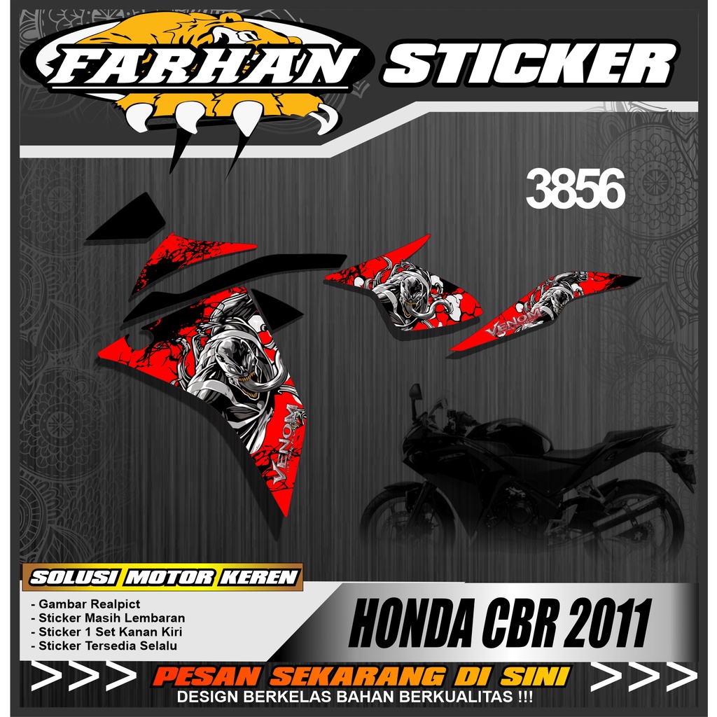 f3856 Skotlet Striping Motor Honda CBR 2011 Semifull Desain Venom - Striping Motor HONDA CBR 2011 Li