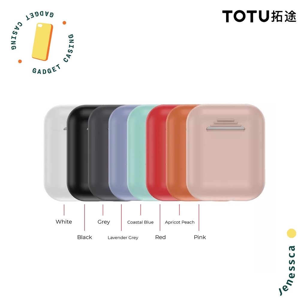 TOTU Apple Airpods Case Protector Liquid Silicone Cover Casing TWS Airpods Slim