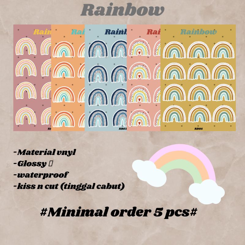 

sticker rainbow kiscut