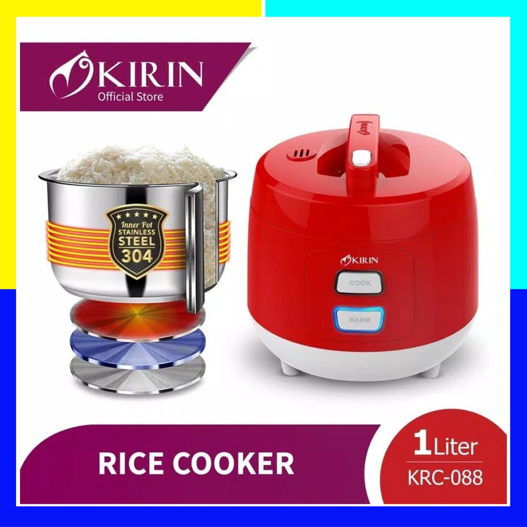 Magic com / Rice Cooker Stainless Kirin 1L KRC-088 RED