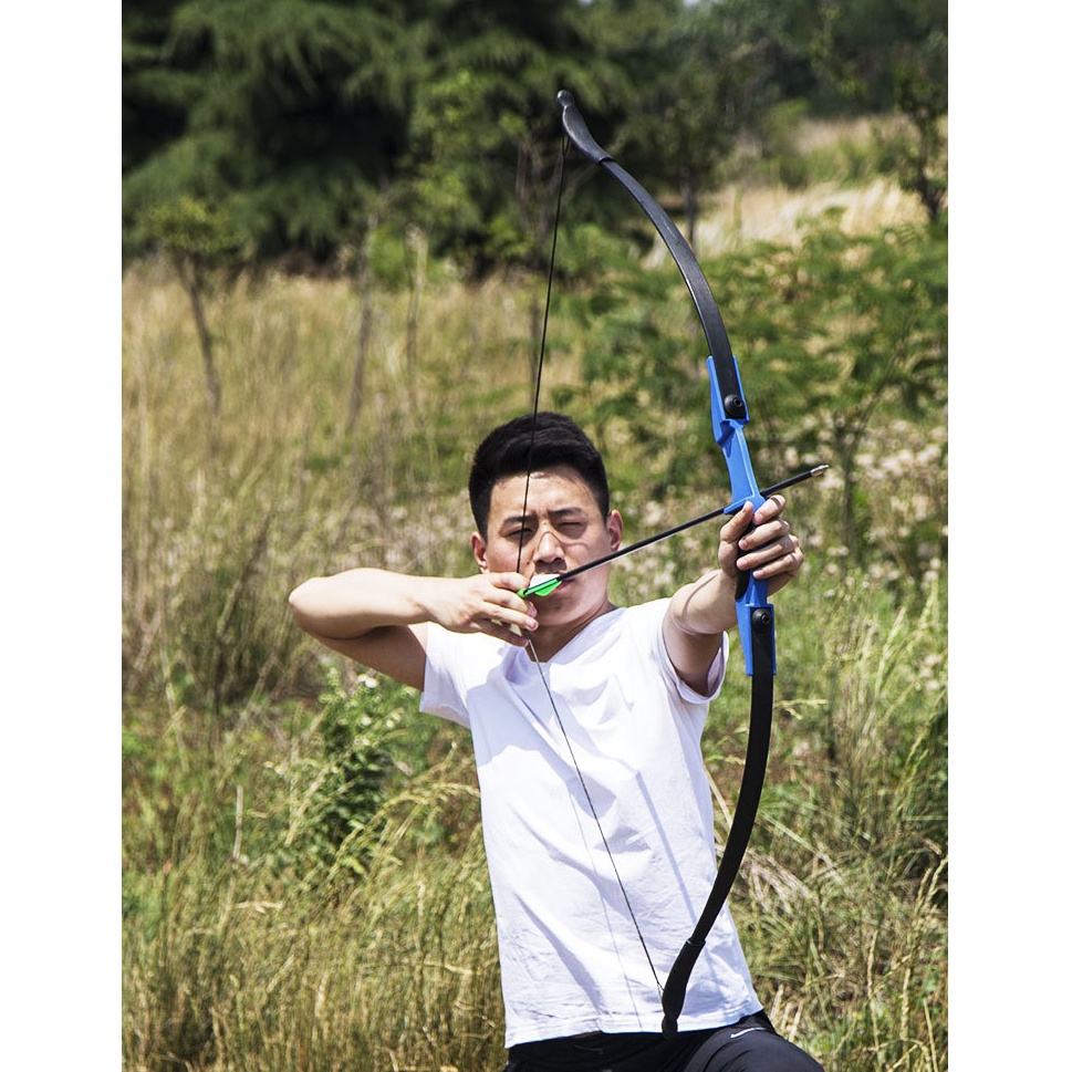 WoSport Busur Panah Powerful Straight Archery Bow - Black - 7RSE56BK