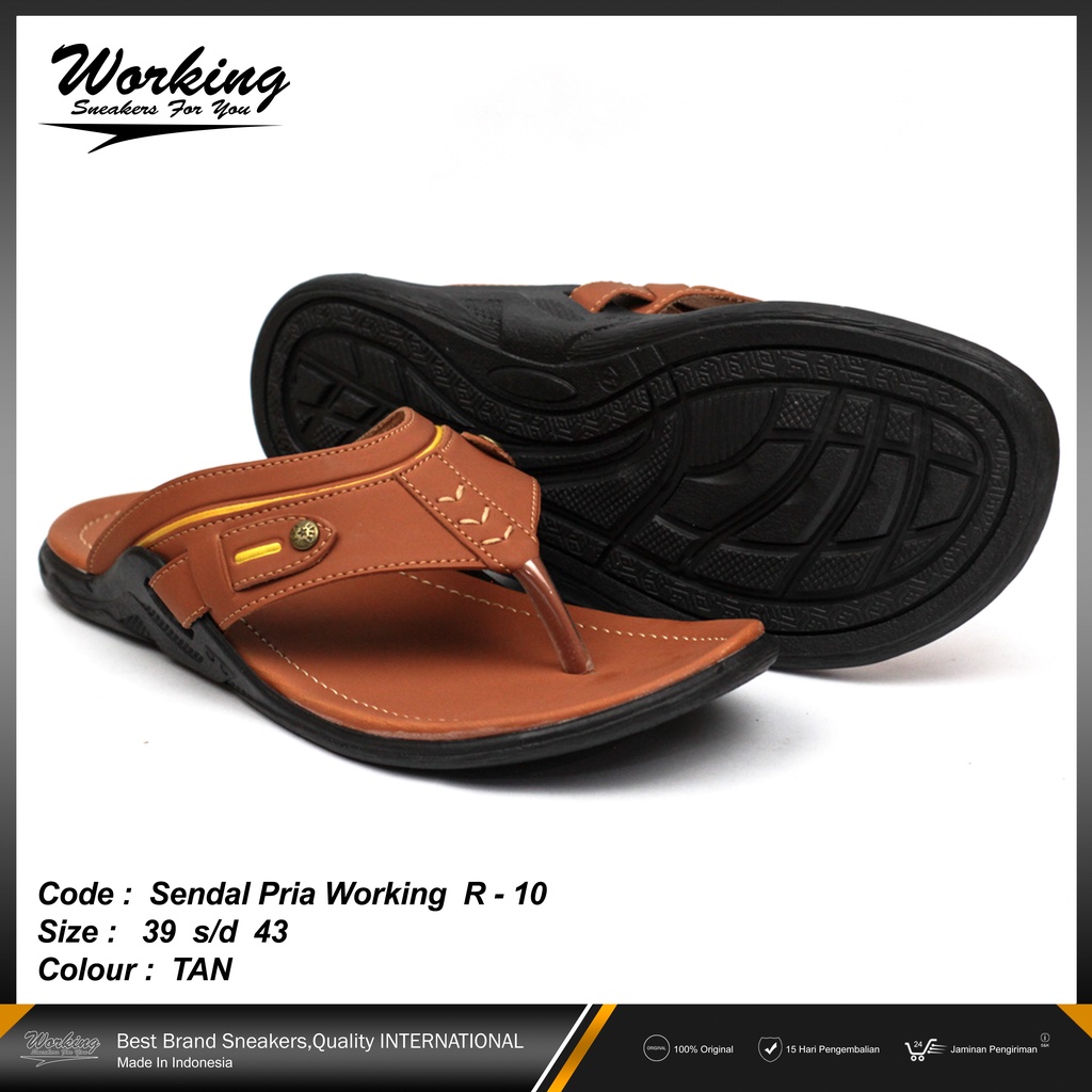 Working Sneakers For You Sandal Pria Kulit R-10