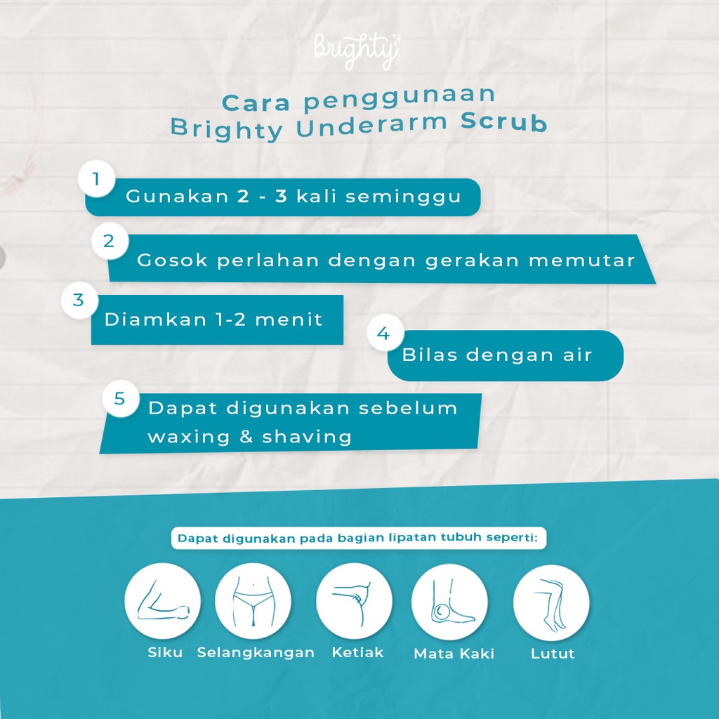 Brighty Underarm Scrub - Pencerah &amp; pemutih ketiak dan selangkangan no 1 / Brighty Underarm Scrub microscrub pencerah ketiak
