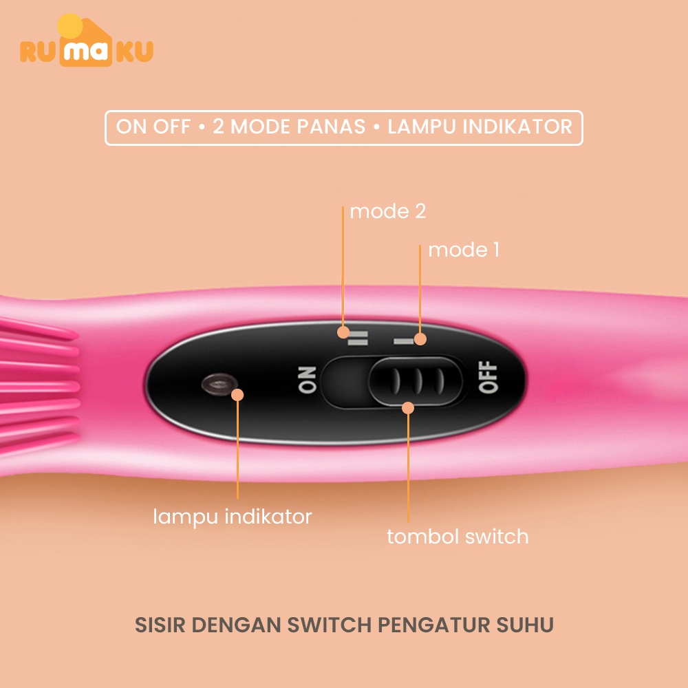 Rumaku Alat Catokan Rambut Elektrik Catok Sisir Pelurus Rambut Multifunction Hair Straightener