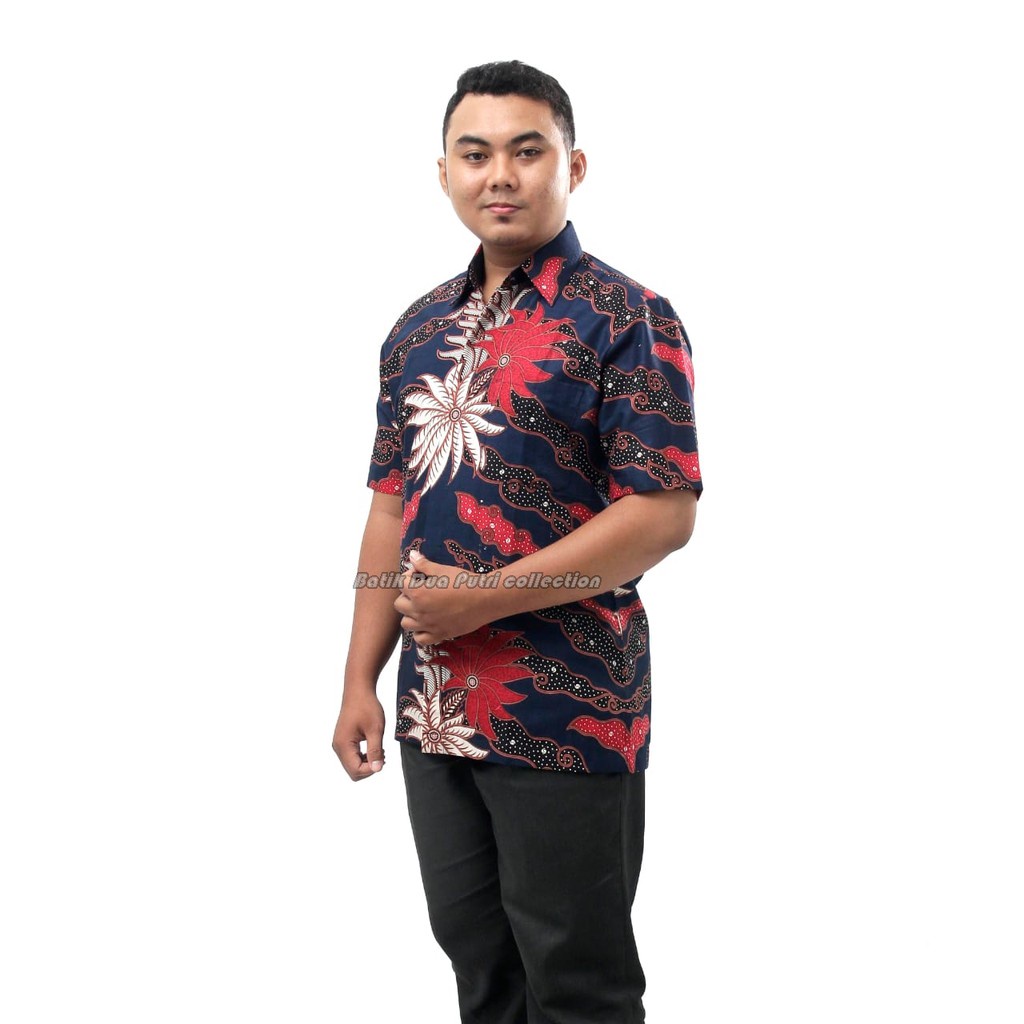 Couple Batik Dres Wanita Kemeja Pria Kombinasi S-M-L-XL-XXL-3L-4L-5L Batik Dua Putri Collection