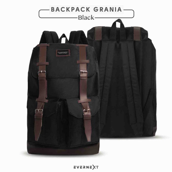 TERLARIS Backpack Wanita Tas Ransel Wanita Tas Ransel Laptop Premium Branded - Hitam