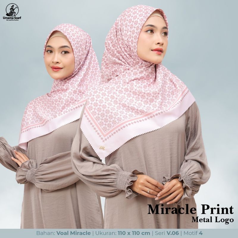 [SEGIEMPAT UMAMA MIRACLE PRINT METAL LOGO] segiempat miracle print metal logo••hijab segiempat voal motif