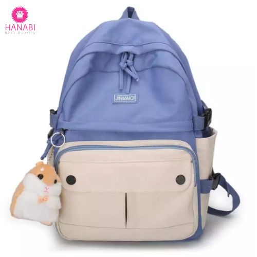 HANABI - Tas ransel sekolah TWO COLOUR Tas kekinian tas casual TANPA BONEKA