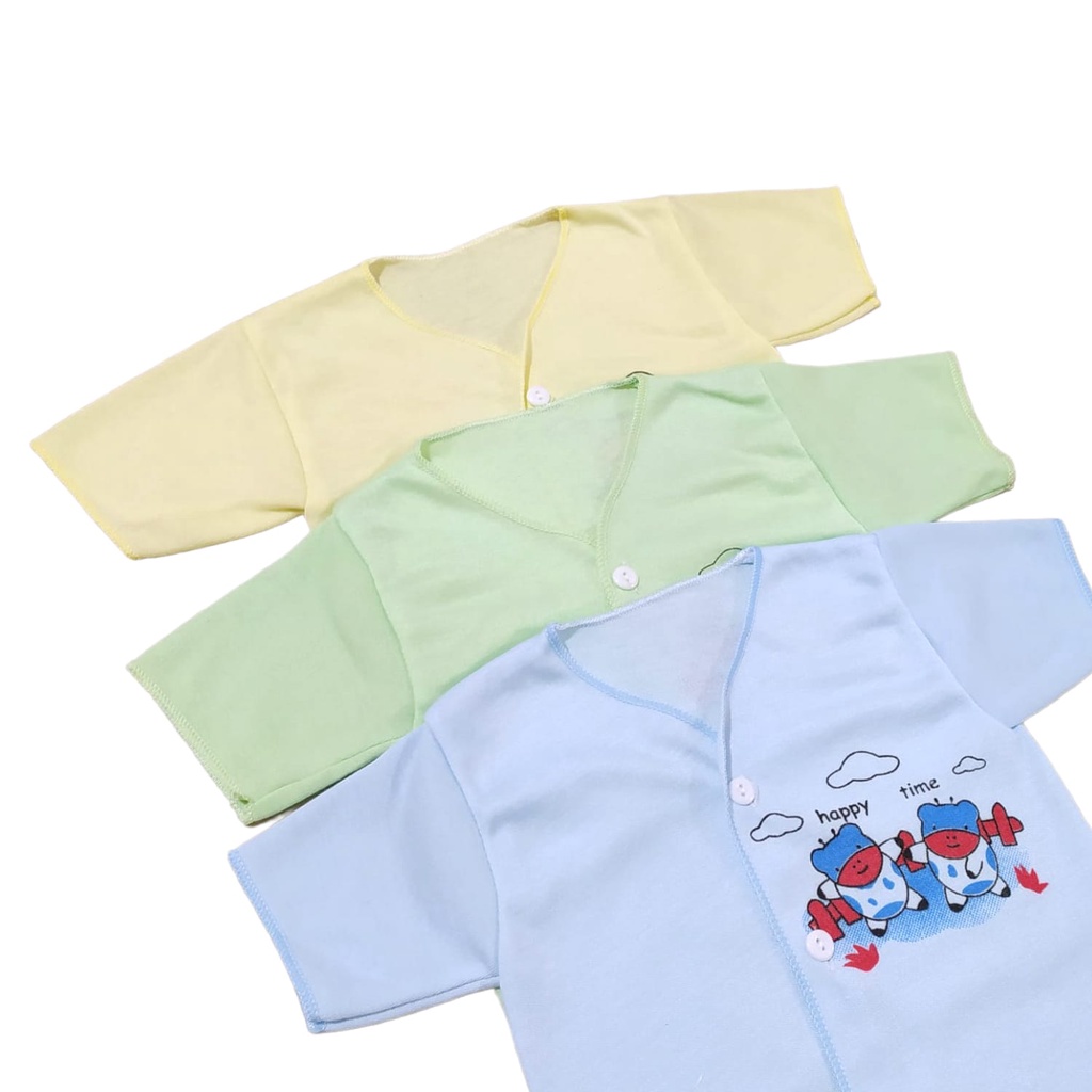 [3 pcs] Pakaian Atasan Bayi Newborn MERK KODOK IJO Model Tangan Pendek