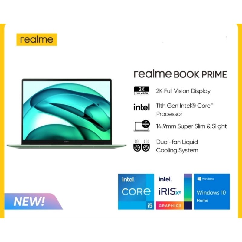 REALME BOOK PRIME I5 11320H 8+512 GB NVMe SSD 14&quot; 2K Iris®Xe Garansi Resmi