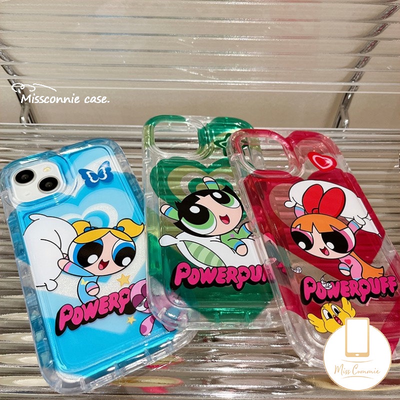 IPHONE Casing Ponsel Airbag Shockproof Bening Kompatibel Untuk Iphone11 14 13 12 Pro MAX XR 7 8 6 6S Plus X XS MAX Kartun Lucu Anak-Anak Perempuan Manis Cinta Hati Lembut TPU Penutup Belakang
