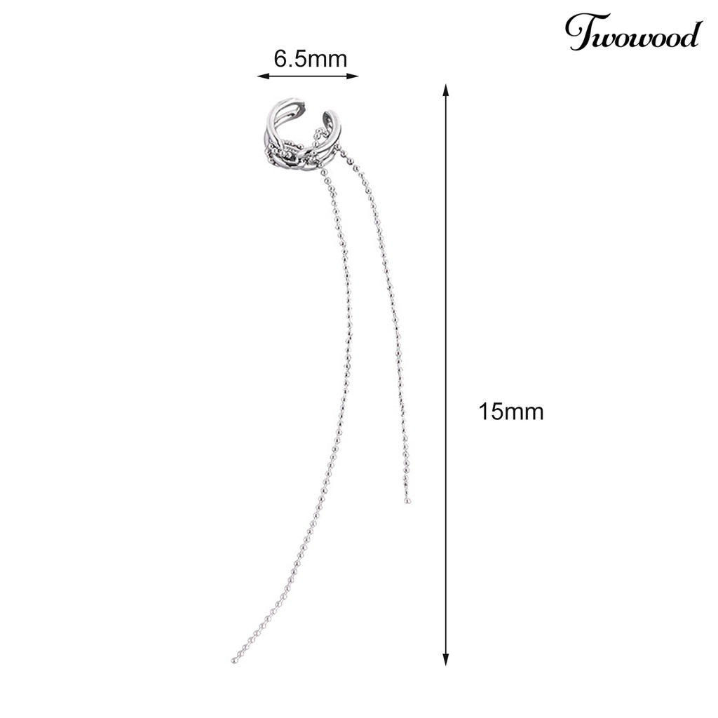 1 Pc Anting Rantai Rumbai Panjang Aksen Manik-Manik Electroplating Untuk Pesta Pernikahan